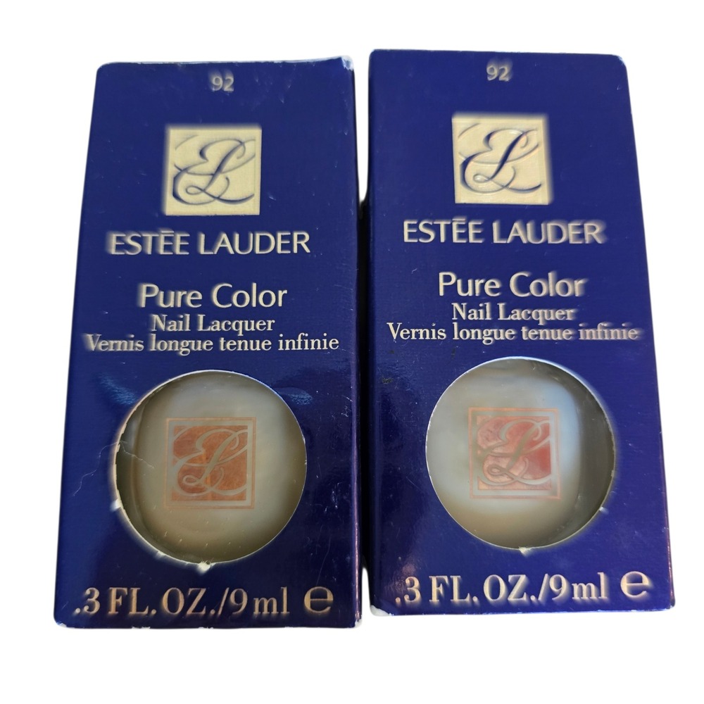 Estee Lauder Pure Color Nail Lacquer 92 Naked Peach 0.3oz Setโ of 2 New in Box
